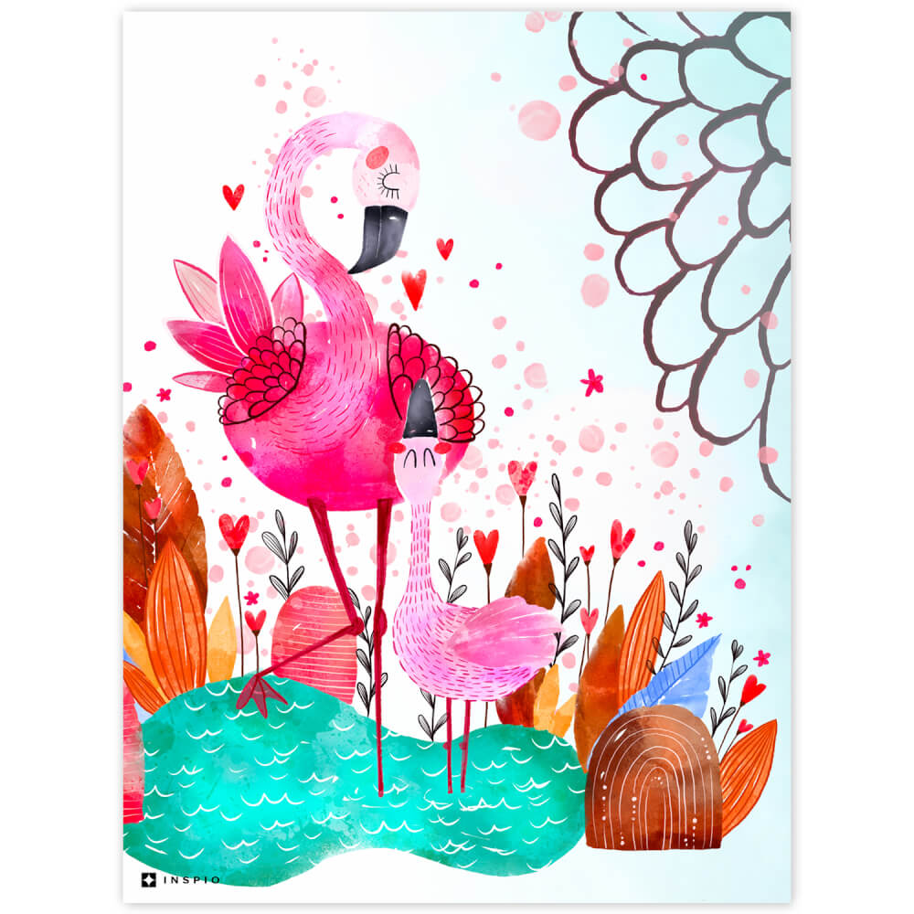 Sienas attēls — rozā flamingo